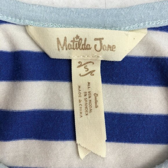 Matilda Jane Women's Size Small Bewitching Tidbit Blue White Pink Tunic Top - Picture 6 of 9